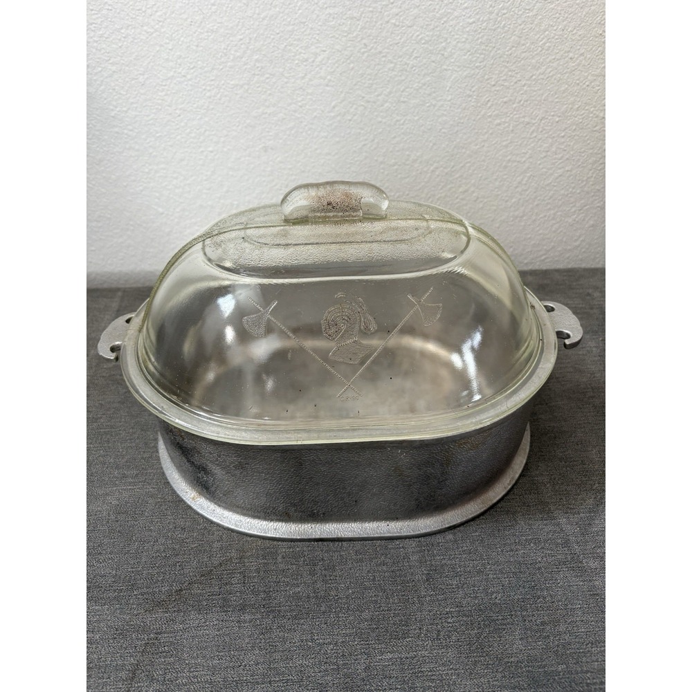VTG Guardian Service Oval Dutch Oven Roaster w Glass Lid